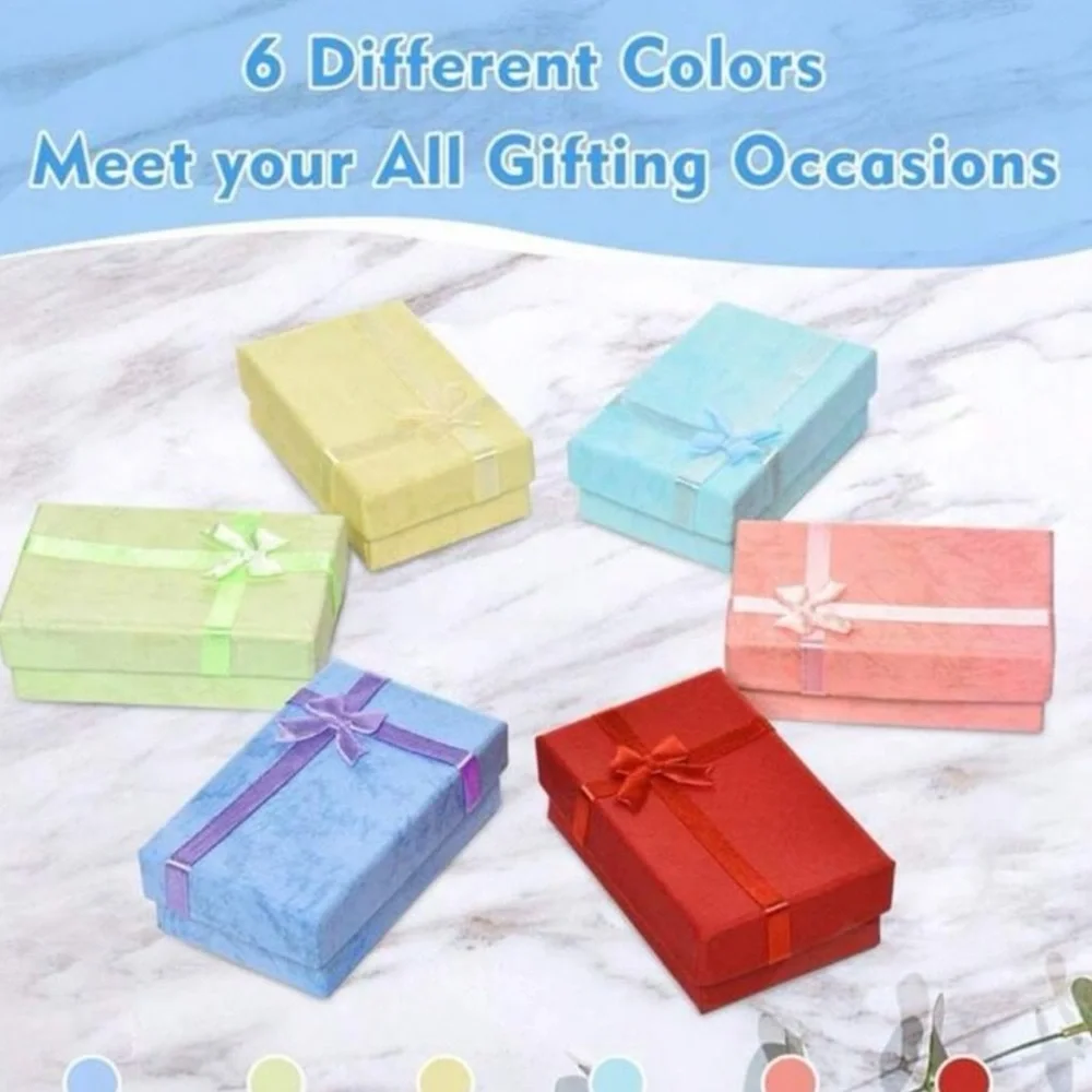 12 Multi-Color Jewelry Gift Boxes - Assorted Colors